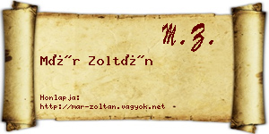 Már Zoltán névjegykártya