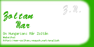 zoltan mar business card